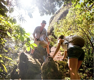 Couple hiking in St. Kitts